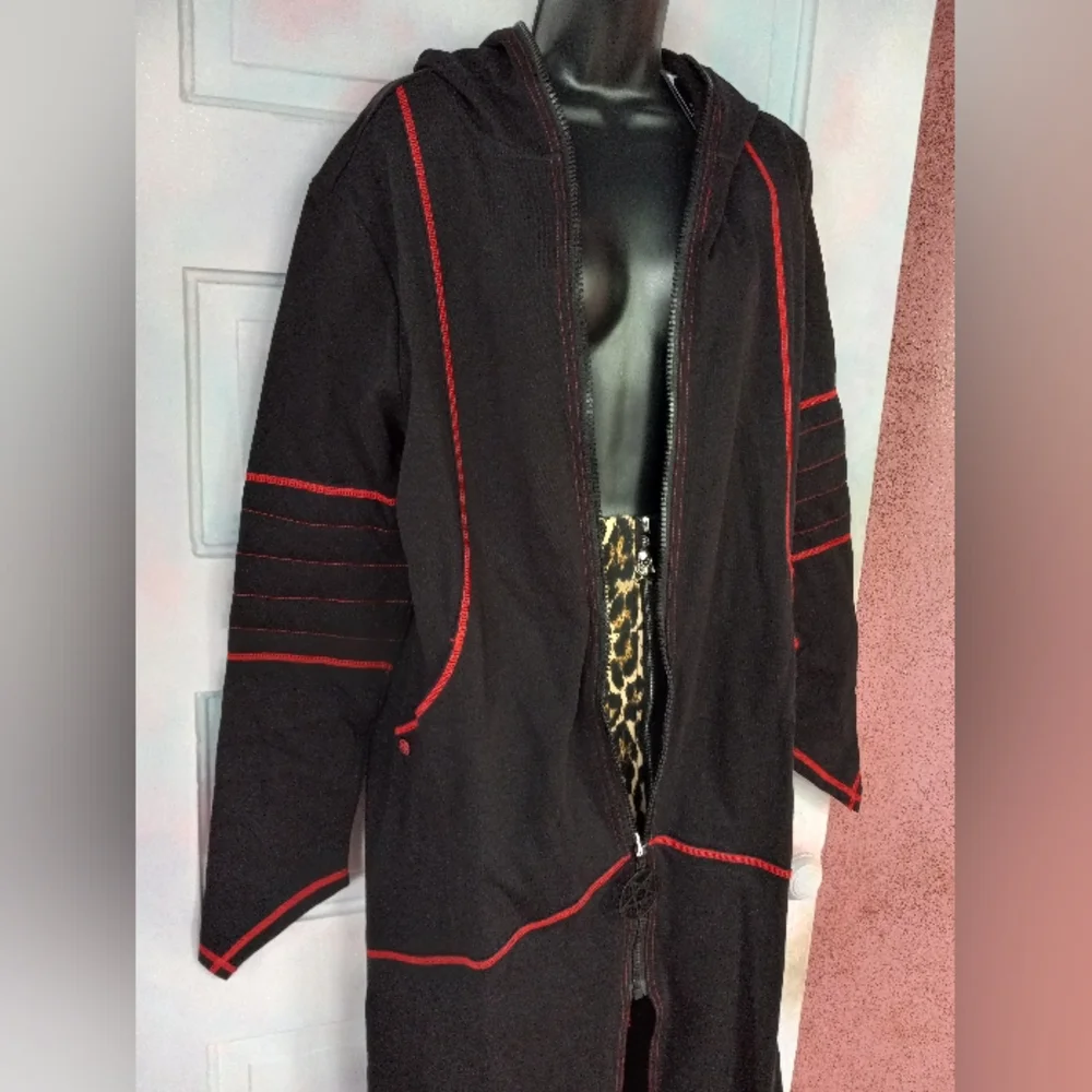 Killstar unisex occult robe hooded jacket duster w/red stitching goth- SOLD@host - Picture 8 of 13
